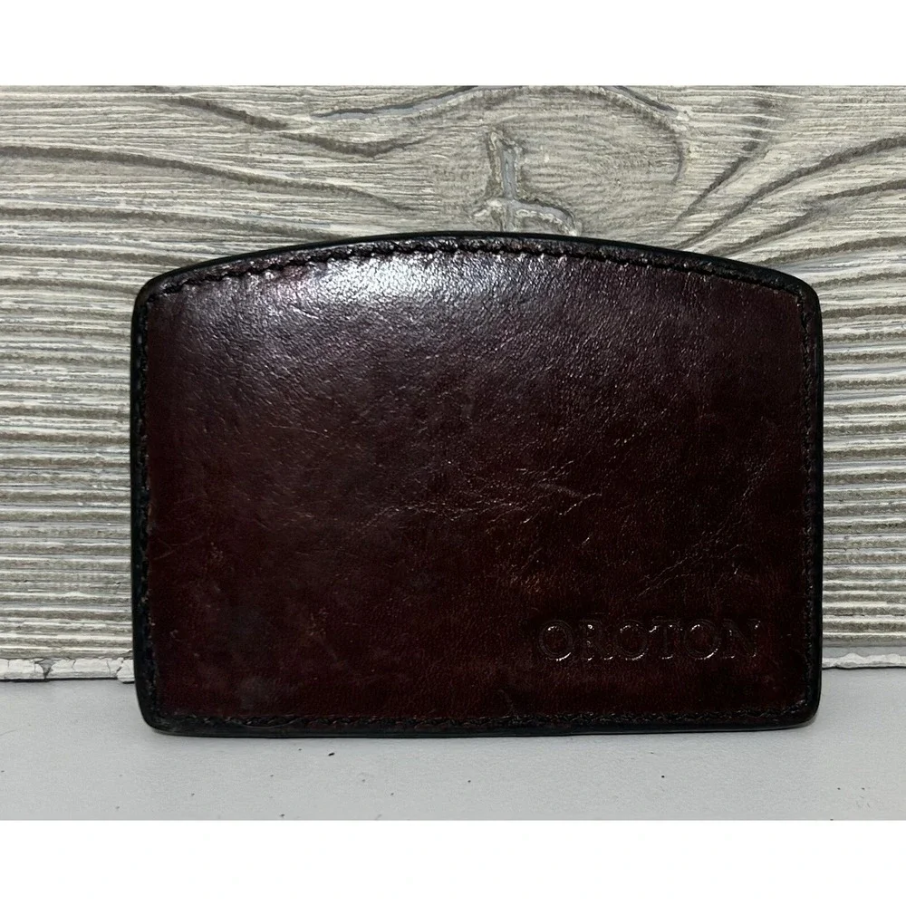 VIntage Oroton‎ Brown Leather case Travel Pocket Compact Mirror Purse Small